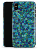 Mixed Blue-Green Watercolor Dots - iPhone X Clipit Case