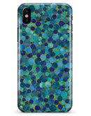 Mixed Blue-Green Watercolor Dots - iPhone X Clipit Case