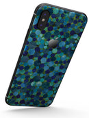 Mixed Blue-Green Watercolor Dots - iPhone X Skin-Kit