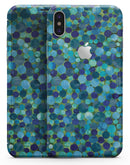 Mixed Blue-Green Watercolor Dots - iPhone X Skin-Kit