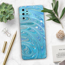 Mixed Blue Oil - Premium Vinyl Skin Decal for Samsung Galaxy S25 Ultra, S24, S23, S22 & All Galaxy S Models