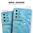Mixed Blue Oil - Premium Vinyl Skin Decal for Samsung Galaxy S25 Ultra, S24, S23, S22 & All Galaxy S Models
