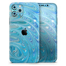 Mixed Blue Oil - Vinyl Skin Wrap for iPhone 17 Pro Max, 17 Pro, 17 Air, 17, 16 & All Models — Soft Matte or Ultra Gloss