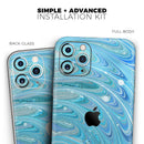 Mixed Blue Oil - Vinyl Skin Wrap for iPhone 17 Pro Max, 17 Pro, 17 Air, 17, 16 & All Models — Soft Matte or Ultra Gloss