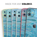 Mixed Blue Oil - Vinyl Skin Wrap for iPhone 17 Pro Max, 17 Pro, 17 Air, 17, 16 & All Models — Soft Matte or Ultra Gloss