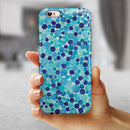 Mixed Blue Watercolor Dots iPhone 6/6s or 6/6s Plus 2-Piece Hybrid INK-Fuzed Case