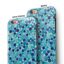 Mixed Blue Watercolor Dots iPhone 6/6s or 6/6s Plus 2-Piece Hybrid INK-Fuzed Case