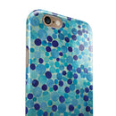 Mixed Blue Watercolor Dots iPhone 6/6s or 6/6s Plus 2-Piece Hybrid INK-Fuzed Case