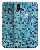 Mixed Blue Watercolor Dots - iPhone X Skin-Kit
