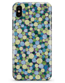 Mixed Blue and Green Watercolor Dots - iPhone X Clipit Case
