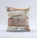 Mixed Color Stone Wall V3 ink-Fuzed Decorative Throw Pillow