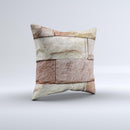 Mixed Color Stone Wall V3 ink-Fuzed Decorative Throw Pillow