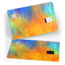Mixed Orange 4 Absorbed Watercolor Texture - Premium Protective Decal Skin-Kit for the Apple Credit Card
