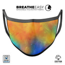 Mixed Orange 4 Absorbed Watercolor Texture - Made in USA Mouth Cover Unisex Anti-Dust Cotton Blend Reusable & Washable Face Mask with Adjustable Sizing for Adult or Child