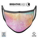 Mixed Pink 3 Absorbed Watercolor Texture - Made in USA Mouth Cover Unisex Anti-Dust Cotton Blend Reusable & Washable Face Mask with Adjustable Sizing for Adult or Child