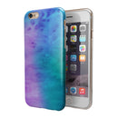 Mixed Pink Blue 3 Absorbed Watercolor Texture iPhone 6/6s or 6/6s Plus 2-Piece Hybrid INK-Fuzed Case