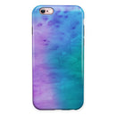 Mixed Pink Blue 3 Absorbed Watercolor Texture iPhone 6/6s or 6/6s Plus 2-Piece Hybrid INK-Fuzed Case