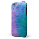 Mixed Pink Blue 3 Absorbed Watercolor Texture iPhone 6/6s or 6/6s Plus 2-Piece Hybrid INK-Fuzed Case