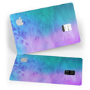 Mixed Pink Blue 3 Absorbed Watercolor Texture - Premium Protective Decal Skin-Kit for the Apple Credit Card