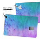 Mixed Pink Blue 3 Absorbed Watercolor Texture - Premium Protective Decal Skin-Kit for the Apple Credit Card
