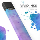 Mixed Pink Blue 3 Absorbed Watercolor Texture - Premium Decal Protective Skin-Wrap Sticker compatible with the Juul Labs vaping device