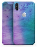 Mixed Pink Blue 3 Absorbed Watercolor Texture - iPhone X Skin-Kit