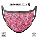 Mixed Pink Watercolor Dots - Made in USA Mouth Cover Unisex Anti-Dust Cotton Blend Reusable & Washable Face Mask with Adjustable Sizing for Adult or Child