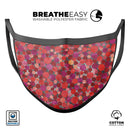 Mixed Red Watercolor Dots - Made in USA Mouth Cover Unisex Anti-Dust Cotton Blend Reusable & Washable Face Mask with Adjustable Sizing for Adult or Child
