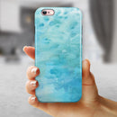 Mixed Teal 56 Absorbed Watercolor Texture iPhone 6/6s or 6/6s Plus 2-Piece Hybrid INK-Fuzed Case