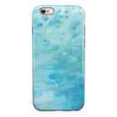 Mixed Teal 56 Absorbed Watercolor Texture iPhone 6/6s or 6/6s Plus 2-Piece Hybrid INK-Fuzed Case