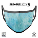 Mixed Teal 56 Absorbed Watercolor Texture - Made in USA Mouth Cover Unisex Anti-Dust Cotton Blend Reusable & Washable Face Mask with Adjustable Sizing for Adult or Child
