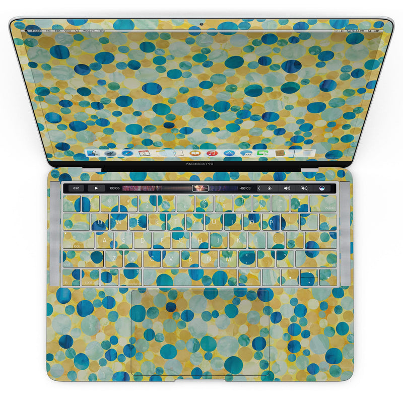 MacBook Pro with Touch Bar Skin Kit - Mixed_Yellow_and_Blue_Watercolor_Dots-MacBook_13_Touch_V4.jpg?