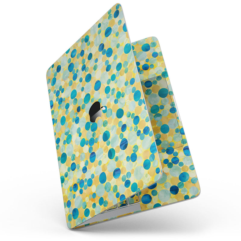 MacBook Pro with Touch Bar Skin Kit - Mixed_Yellow_and_Blue_Watercolor_Dots-MacBook_13_Touch_V7.jpg?