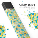 Mixed Yellow and Blue Watercolor Dots - Premium Decal Protective Skin-Wrap Sticker compatible with the Juul Labs vaping device