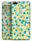 Mixed Yellow and Blue Watercolor Dots - Skin-kit for the iPhone 8 or 8 Plus