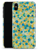 Mixed Yellow and Blue Watercolor Dots - iPhone X Clipit Case