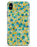 Mixed Yellow and Blue Watercolor Dots - iPhone X Clipit Case