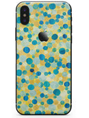 Mixed Yellow and Blue Watercolor Dots - iPhone X Skin-Kit