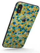 Mixed Yellow and Blue Watercolor Dots - iPhone X Skin-Kit