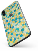Mixed Yellow and Blue Watercolor Dots - iPhone X Skin-Kit