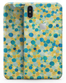 Mixed Yellow and Blue Watercolor Dots - iPhone X Skin-Kit