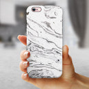 Mixtured BW Textured Marble iPhone 6/6s or 6/6s Plus 2-Piece Hybrid INK-Fuzed Case