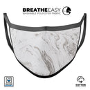 Mixtured BW v2 Textured Marble - Made in USA Mouth Cover Unisex Anti-Dust Cotton Blend Reusable & Washable Face Mask with Adjustable Sizing for Adult or Child