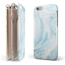 Mixtured Blue 34 Textured Marble iPhone 6/6s or 6/6s Plus 2-Piece Hybrid INK-Fuzed Case