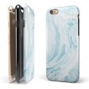 Mixtured Blue 34 Textured Marble iPhone 6/6s or 6/6s Plus 2-Piece Hybrid INK-Fuzed Case