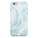 Mixtured Blue 34 Textured Marble iPhone 6/6s or 6/6s Plus 2-Piece Hybrid INK-Fuzed Case