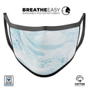 Mixtured Blue 34 Textured Marble - Made in USA Mouth Cover Unisex Anti-Dust Cotton Blend Reusable & Washable Face Mask with Adjustable Sizing for Adult or Child