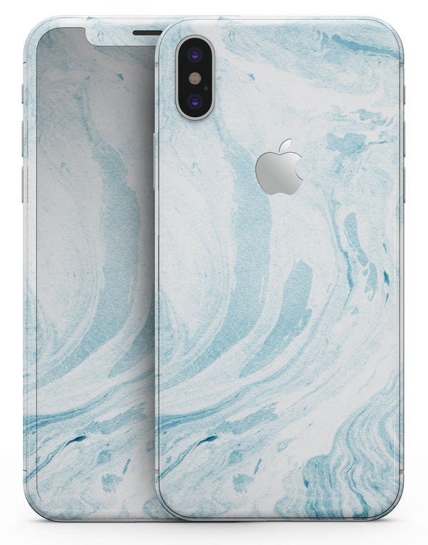 Mixtured Blue 34 Textured Marble - iPhone X Skin-Kit