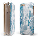 Mixtured Blue 57 Textured Marble iPhone 6/6s or 6/6s Plus 2-Piece Hybrid INK-Fuzed Case