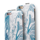 Mixtured Blue 57 Textured Marble iPhone 6/6s or 6/6s Plus 2-Piece Hybrid INK-Fuzed Case